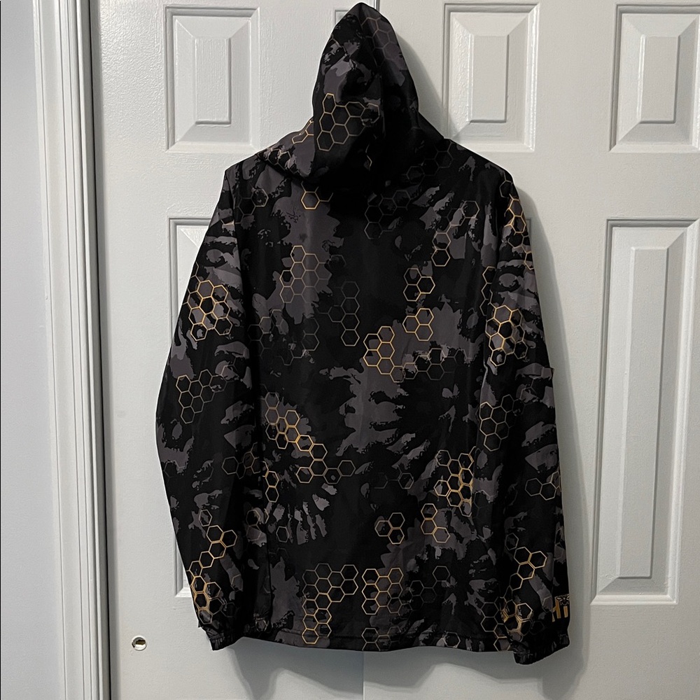 Unisex Champion Savinthebees Black/Gold Windbreaker Honey Size Medium - Picture 3 of 4